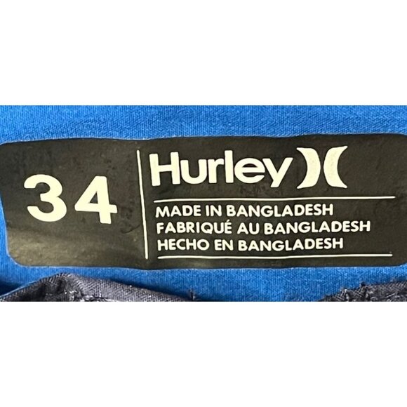 Hurley Boardshorts 34 Navy Blue 4-Way Stretch Water Repellent Swim Trunks With B - Picture 4 of 8